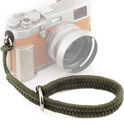 Image of Paracord Camera Wrist Strap Lanyard-Quick Release for DSLR Mirrorless Green | Adjustable wrist size,High-strength paracord material, lightweight 1.16oz, secure metal clasp,Fits Canon Nikon Sony Fuji