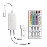 Interrupteurs de courant Contrôleur WIFI DC5-24V 4 en 1 RGBW, 44 touches, lumière RGB avec rythme musical, capteur de marque externe, télécommande vocale(Color:RGBW Double Load)