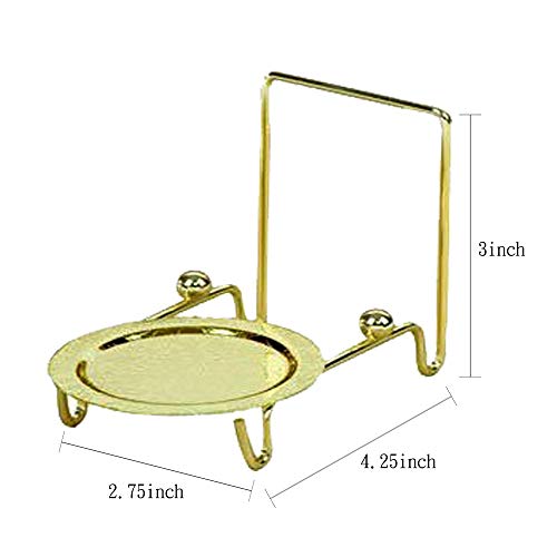 Hohiya 6Pc Cup And Saucer Display Stand Tea Holder Rack For China Teacup Coffee Mug Organizer Etched Base Gold #TOP1