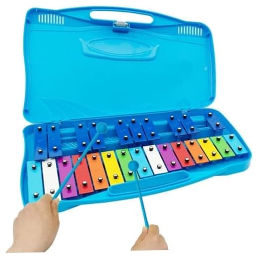 Carillon School Xylophone 25 Keys Vibraphone 25 Note Xylophone with Chromatic Mallets Glockenspiel Percussion Musical Instrument