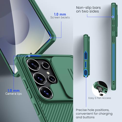 Image of Nillkin for Galaxy S25 Ultra Case,Slide Camera Cover,Slim,Stylish, Camera Protection,for Samsung Galaxy S25 Ultra 6.9 inch (Green)