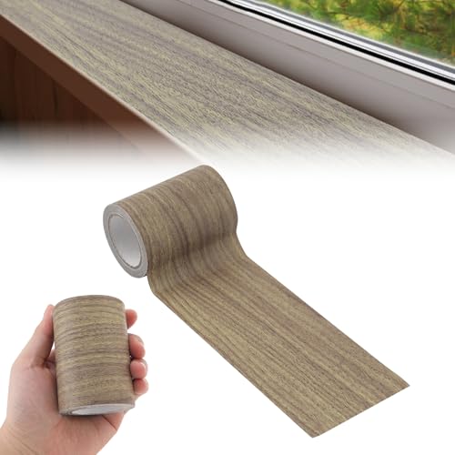 Image of Wood Grain Tape, 3.15inch x 15ft Self Adhesive Wood Grain Repair Tape for Floors, Furniture,Doors, Trim Effect Colored Duct Tape Brown Pine