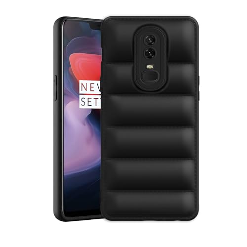 Image of Plus Puffer Case Camera Protection Soft Back Cover for OnePlus 6 - Black