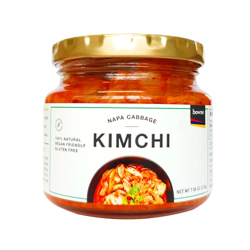 Bowné Vegan Kimchi 7.58Oz(215G) I Korean Napa Cabbage Kimchi I Korean Food I Best Food For Ramen Noodles I Pickle In Glass Jarred Containers I Gluten-Free, No Preservatives, No Sugar Added – Made In Korea #TOP19