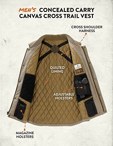 Legendary Whitetails Men's Standard Concealed Carry Canvas Cross Trail Vest, Twig, Large #TOP4