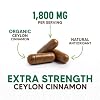 Ceylon Cinnamon Capsules - Organic Ceylon Cinnamon 1800mg Per Serving - Extra Strength, Certified Organic True Cinnamon Powder Formula - Sugar Free Supplement - Bottled in the USA - 120 Capsules
