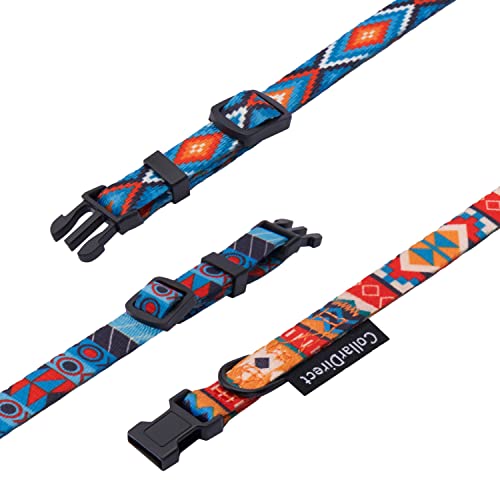 CollarDirect Hundehalsband für kleine, mittelgroße und große Hunde oder Welpen, niedliches einzigartiges Design mit SchnellverschlussSchnalle, Tribalethnisches Aztekenmuster (Ethnisch, 19-27 cm)