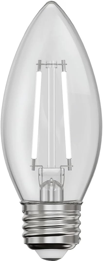 Feit LED Filament B10 E26 (Medium) Filament LED Bulb Soft White 40 Watt Equivalence 2 pk