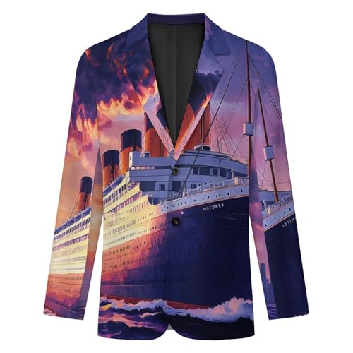 Titanic Ship Mens Blazer Lightweight Sport Coat Two Button Suit Jackets4