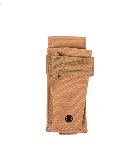 LA Police Gear Tactical Nylon Flashlight Pouch, Flashlight Belt Pouch - Coyote