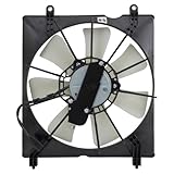 TRQ A/C Condenser Cooling Fan Assembly Compatible with 2015-2020 Acura TLX 2013-2017 Honda Accord HO3113136