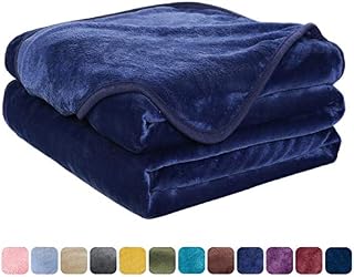 EASELAND Soft Queen Size Blanket Warm Fuzzy Microplush Lightweight Thermal Fleece Blankets