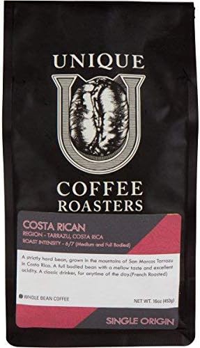 Single Origin Specialty Costa Rican Royal Tarrazu Whole Bean Coffee, Dark French Roast, 1 LB (Pack of 1),100% Arabica Premium Quality