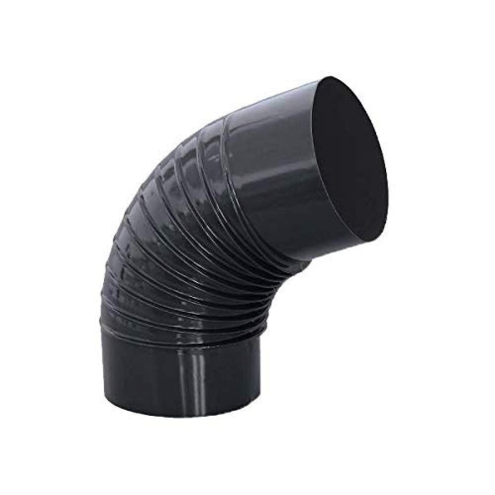 Codo 90° en color negro vitrificado 900°C-Ø150 mm - para conductos de estufas y chimeneas