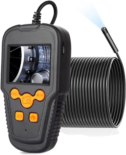 Boroscopio endoscopio de inspección de tuberías, pantalla de 2.4 pulgadas, sonda de cámara de 8 mm, 2/5/10 m, tubería de agua doméstica con cable duro, inspección y reparación del motor del automóvil