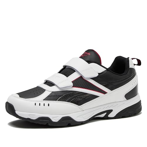 Reebok Rapid Strike KC Walking Mens Shoes Comfortable Hook & Loop Training Sneakers for Men White/Black/Red 9.5