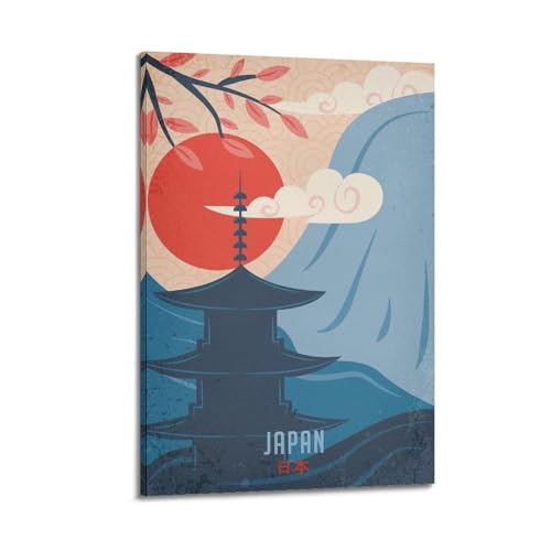 Poster voyage japonais vintage pour raviver un mur blanc triste avec style