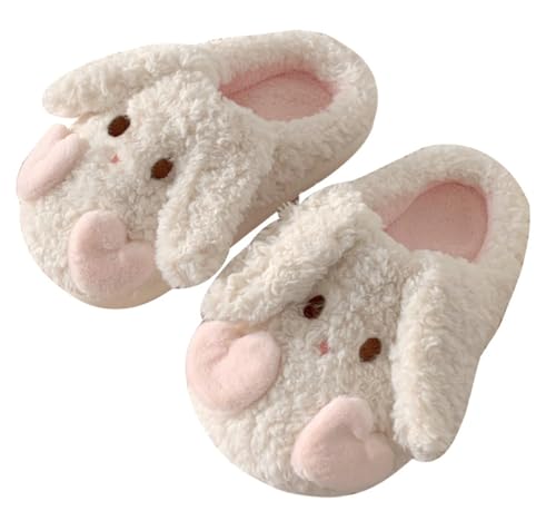 Cute Elephant and Rabbit Slippers Fluffy Warm Plush House Shoes Novelty Soft Slipper Cartoon Gifts Thick Sole Soft Indoor Outdoor