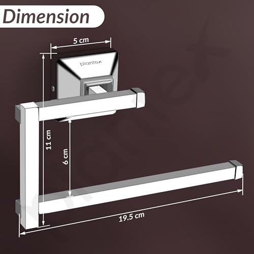 Plantex 304 Grade Stainless Steel Hand Towel Hanger for Washbasin/Towel Holder for Kitchen/Napkin Holder/Bathroom Accessories - Squaro (Chrome) (Image - 2)