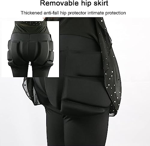 Exercício Correndo Calça legging para patinação artística feminina e infantil cintura alta com prote