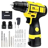 BOSI TOOLS Brushless Cordless Drill Set 16.8V Power Drill Driver Kit with 2 2000mAh Batteries and Charger 3/8-Inch Keyless Chuck 2 Speed 20+1 Position Torque Setting 27pcs Drill Screwdriver Bits