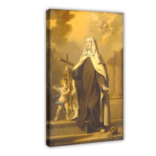 Peinture Sainte Marguerite de Cortone sur toile idée cadeau baptême