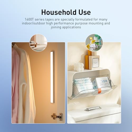 Image of Double Sided Tape Strong White Foam Tape 1 inch x 18Ft Made of 3M Heavy Duty Mounting Tape Waterproof PE Foam Adhesive Strips for Posters Alarm Sensors Window Shades and Other Home Office Deco