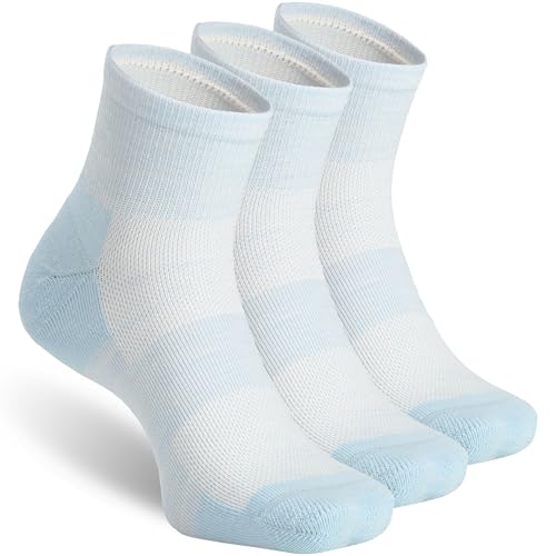 90% Merino Wool Socks for Men Women, Soft Thin Ankle Socks for Athletic Running Hiking Cycling 3 Pairs