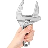 Ousuwo Llave inglesa ajustable de aleación de aluminio ligera, herramienta de fontanería de mandíbula ancha de 6-68mm y mango corto para instalación y reparación de tuberías de lavabo de baño, llave