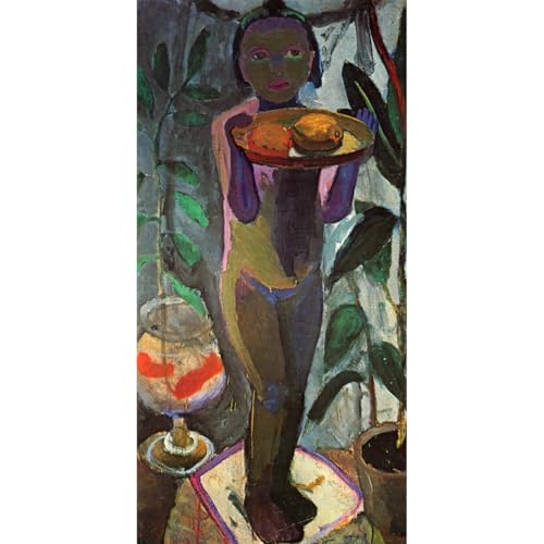 Affiche Enfant avec poisson rouge Paula Modersohn pour décorer un salon chaleureux