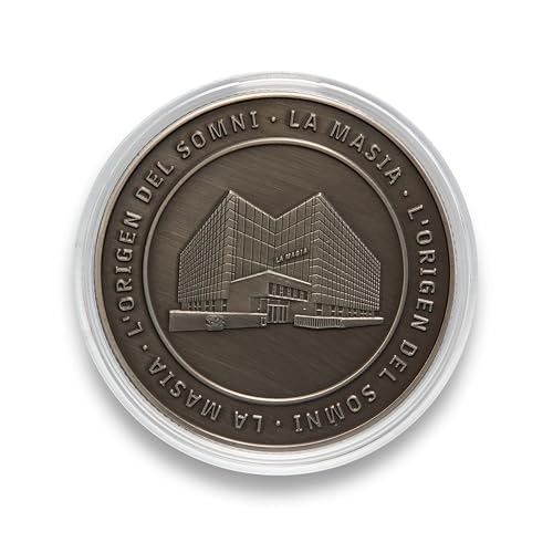 MOCIWORLD FC Barcelona - Moneda edición Especial con Escudo y Grabado en Relieve La Masía - Coleccionable - niquel - Producto Oficial