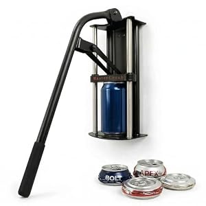 Wall Mounted Aluminum Can Crusher Heavy Duty – Tin and Plastic Bottle Smasher for Recycling (12oz/16oz/24oz/32oz)