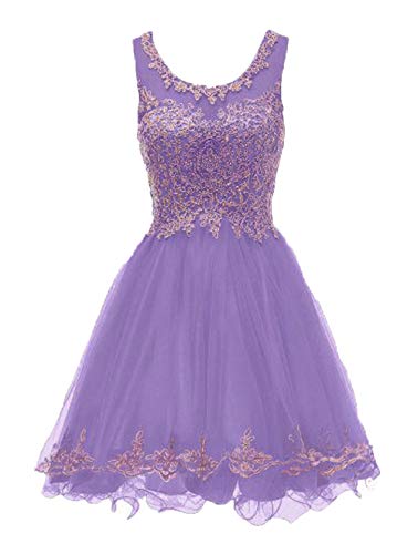 Henglizh Teen Girl's Birthday Party Cascading Ruffles Quinceanera Sweet 16 Dress Lavender,10