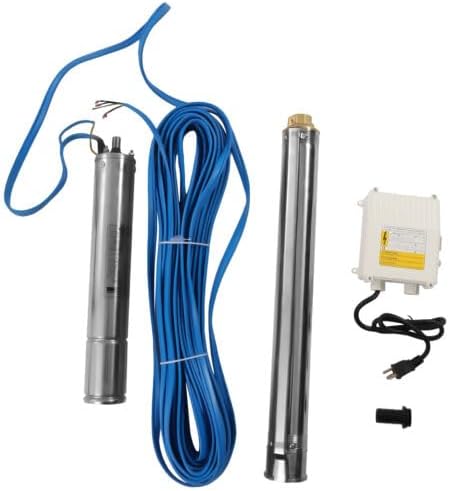 Submersible Pumps 3inch OD Pipe 110V/60HZ 0.37KW 0.5HP Stainless Steel Well Pump Deep Well Pump Submersible Pump Double Lifting Eye Hole for Farm Irrigation