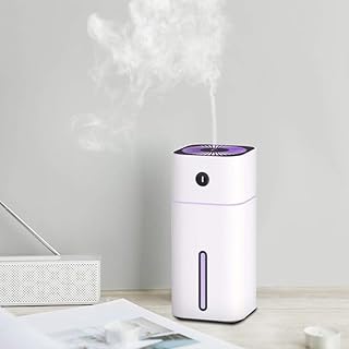 Cool Colorful Mini Air Humidifier, 7 Color LED Night Light, Personal USB Desktop Humidifier for Car, Office, Bedroom (1 Piece White Code:8471) - KaberTrade