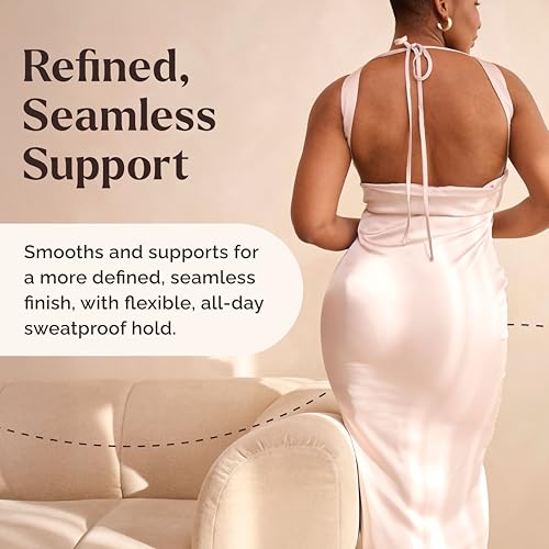 Image of Skinnies Instant Back Lift Tape - Patented & Made in USA - Smooths Back Fat Instantly - Hides Easily on Your Sides - Waterproof, Clear Adhesive Strips, Sweatproof Body Tape for Women - 5 Pairs