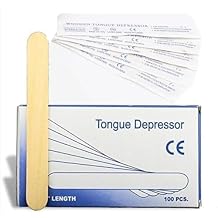 DGT Wood Tongue Depressors Sterile 1 Box of 100 Count, Large Applicator Sticks, 6" Tongue Depressors Wood Individually Wrapped for Medical Popsicle Crafts, Sterile
