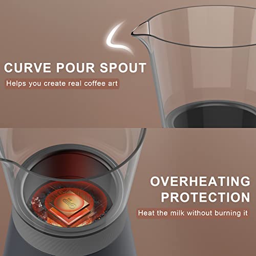 Milk Frother And Steamer 4 In 1 Milk Warmer And Frother For Coffee 11Oz Tritan Pitcher Electric Milk Frother Non-Stick Milk Frother And Steamer Frother Electric For Cappuccino Latte Mocha #TOP5