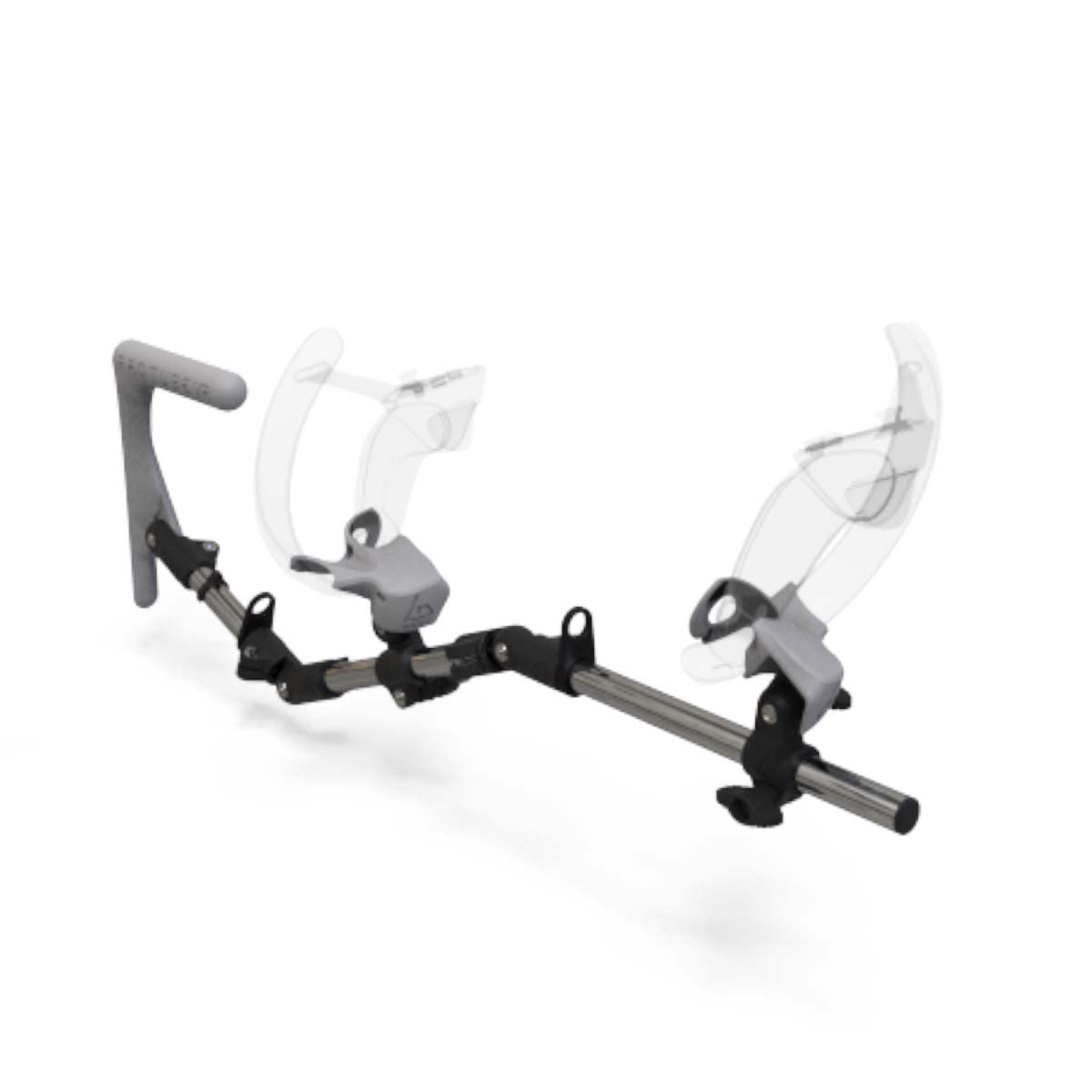 MagTube Rifle Gunstock para juegos VR FPS para mejorar la visión alineando los mandos con articulaciones y configuraciones múltiples para auriculares válvula índice en cromo y gris