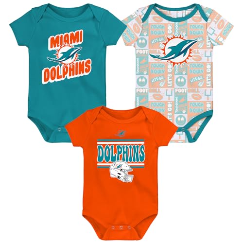 NFL Miami Dolphins 3-teiliges Baby Krabbelanzug Set