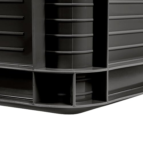 keeeper Transportbox-Set 8-teilig, Stapelbar, Polypropylen, 8 x 20 l, Robert, Graphit-Grau
