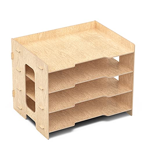 jopoo Bandeja para cartas de oficina, 4 niveles, tamaño A4, organizador de escritorio - imagen 6