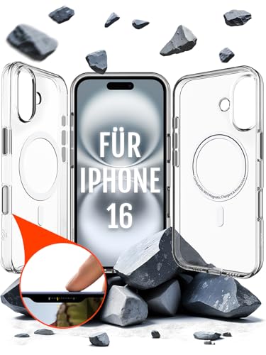 Roxx Clear Case hoes | Net als het origineel alleen beter | Vergelingsvrij | Voor iPhone 16 | Met cameraknop | Hardcase | Displaybescherming | Camera bescherming | Compatibel met MagSafe-accessoires