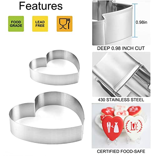 5 Pieces Heart Cookie Cutter 3.95", 3.35", 2.75", 2.36",1.37" Valentine’s Day Cookie Cutters For Baking And Decorating Anniversary, Bridal, Engagement And Valentine #TOP1
