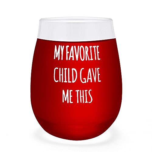 Vinjoy My Favorite Child Gave Me This Unbreakable Wine Glass, Best Gifts For Parents From Kids, Favorite Barware Gifts For Dad, Funny Father’S Day cover