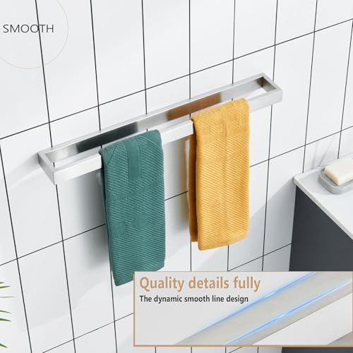Image of KOKOSIRI Towel Bar Brushed Nickel Bath Towel Hanger Holder 20-Inch Kitchen Rack Stainless Steel for Bathroom Hardware Wall Mount, 1 Pack B4008BR-L20