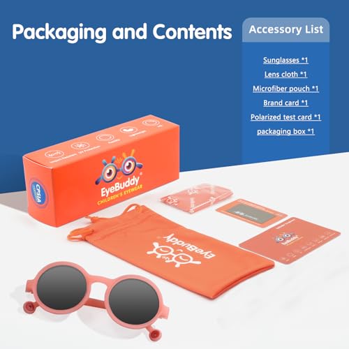 Image of EYEBUDDY Kids Toddler Sunglasses Age 2-4 /3-5 Boys Girls Polarized UV Protection Sun Glasses for Age 2-8