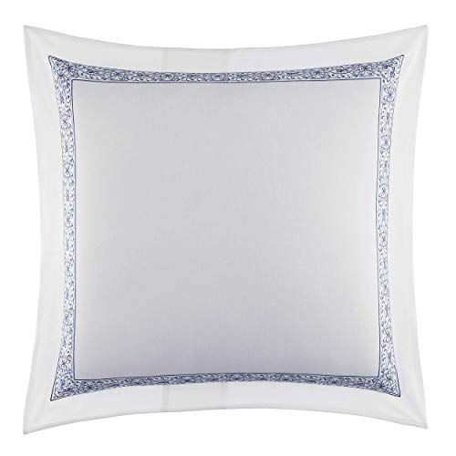 Image of Laura Ashley - Euro Sham, 100% Smooth Cotton with Envelope Closure, Throw Pillow Cover for Bed or Couch, Oeko-Tex Certified (Charlotte Blue, 26 inch x 26 inch)
