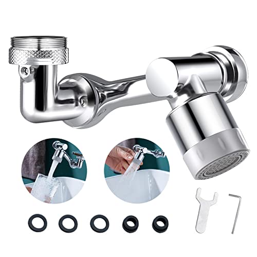 Aérateur de Robinet,JBSON Mousseur Robinet 1080° Filtre eau Robinet Cuisine Robinet salle bain avec 2 Modes de Pulvérisation Economiseur d'eau pour Robinet d'Évier en Laiton Massif Cover