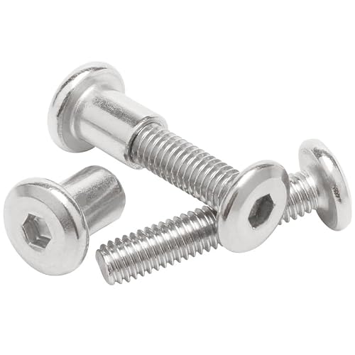 IKEA Billy Bookcase Connecting Hardware Screws, cSeao 12-Pack M6-1.0 x 35mm Rivet Countersunk Hex Head Socket Cap Bolt and Barrel Nut for Furniture - Thumbnail 5